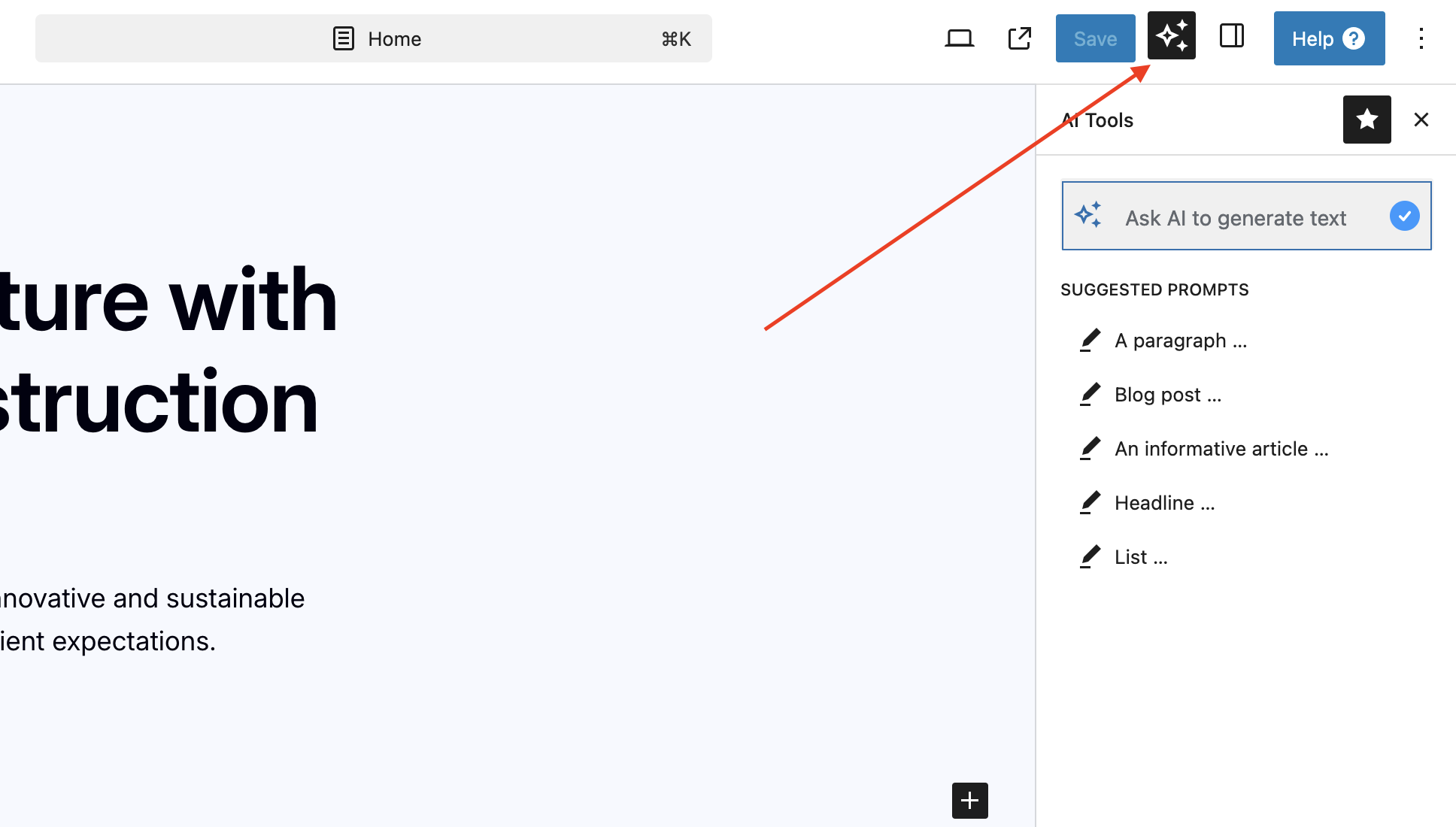 AI Tools Button