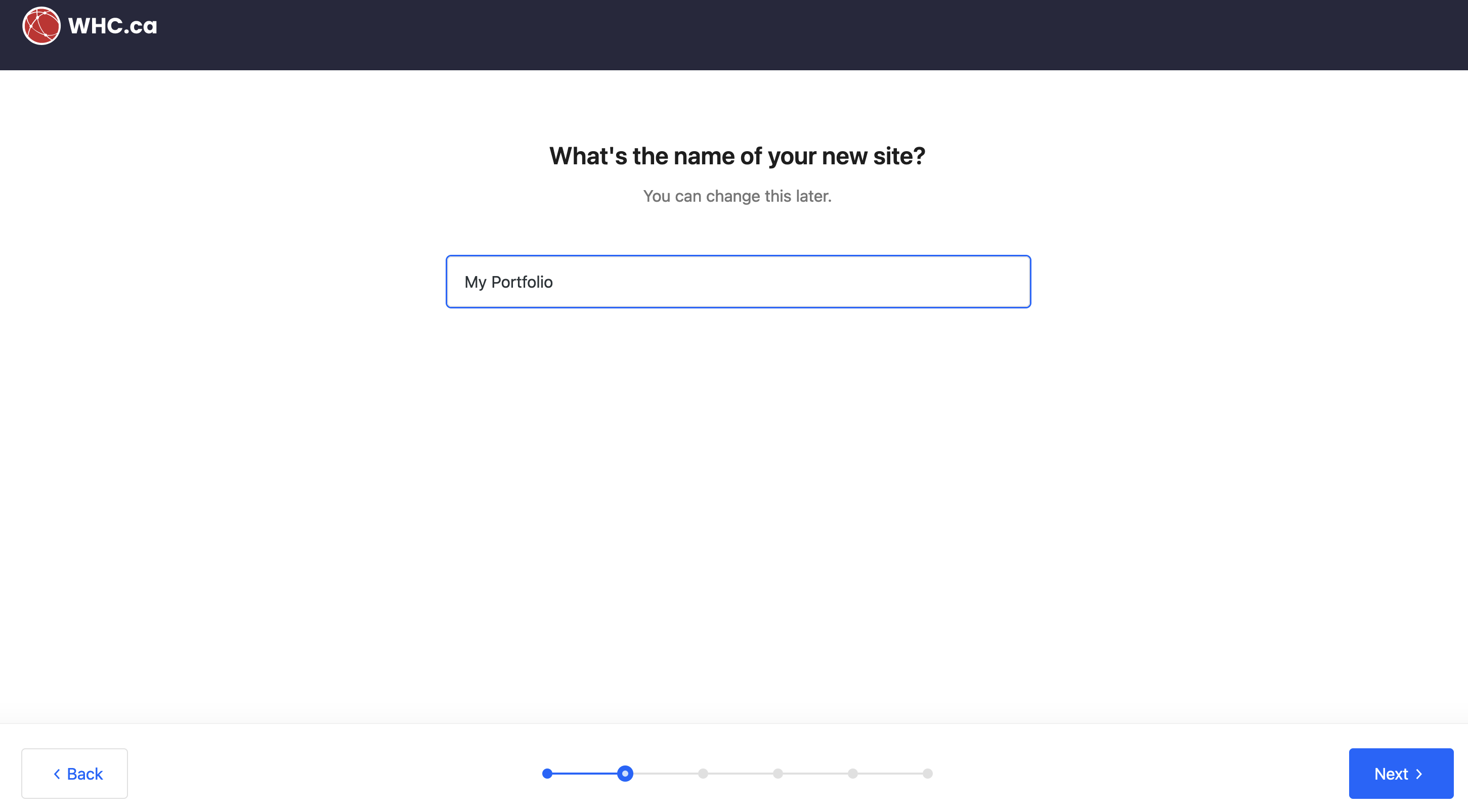 Choose Name of Site