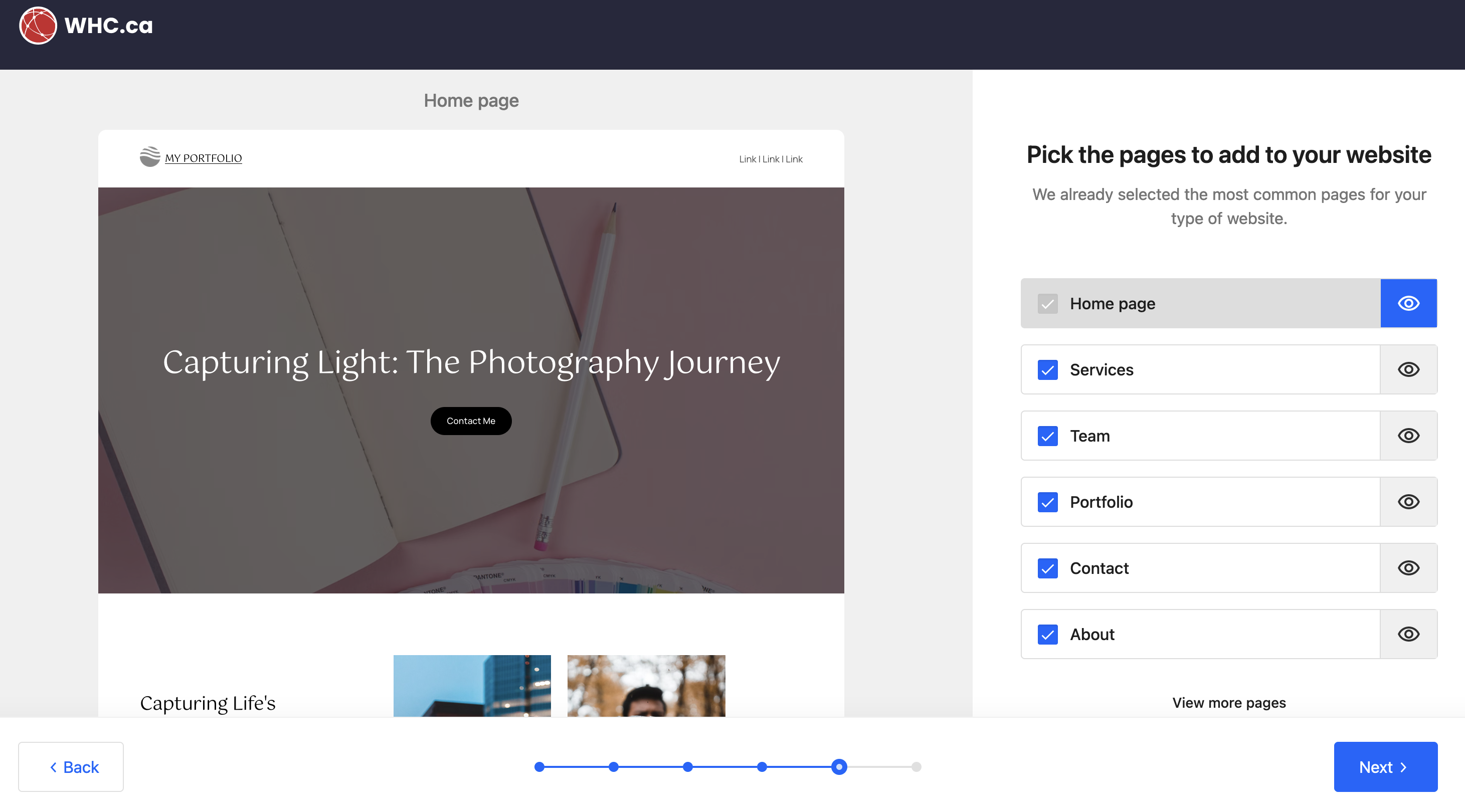 Pages of Sites