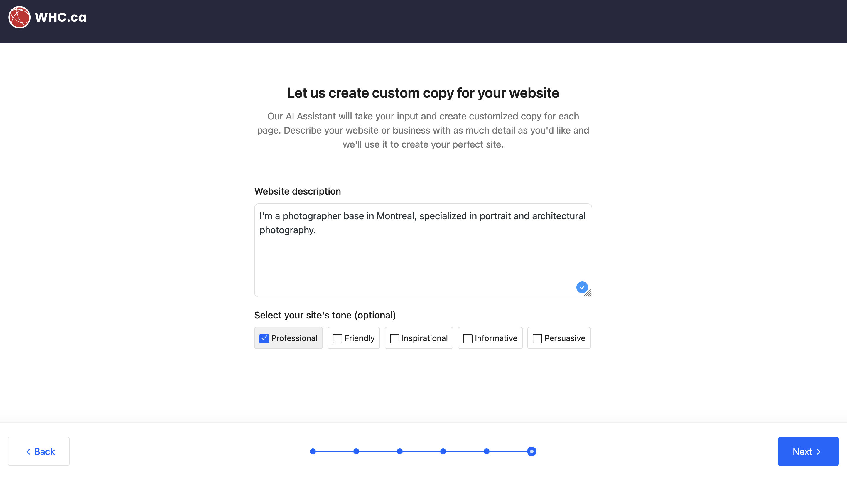 Site Content Prompt