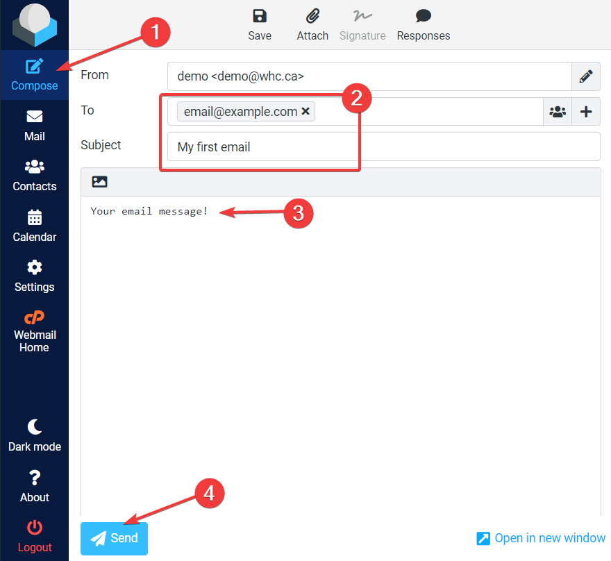 Roundcube interface