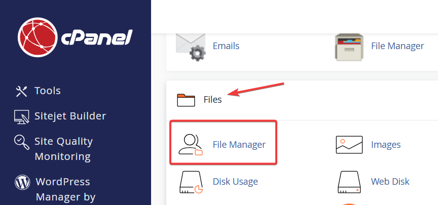 cPanel UI